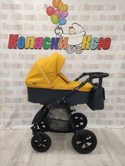 Коляска модульная Indigo Charlotte Sity cs 08 (т.серый+желтый)