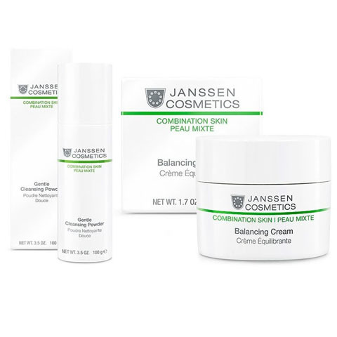 Janssen Наборы: Combination Skin №117 Мягкая очищающая пудра + Балансирующий крем для смешанной кожи (Gentle Cleansing Powder+Balancing Cream)