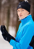 Элитный утеплённый лыжный костюм Nordski Pro Light Blue/Black мужской