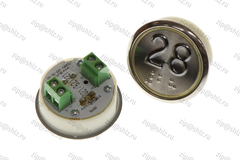 Кнопка (кнопочный модуль) EA2406S-S-R "28 этаж", круглая, красная статическая подсветка, Брайль