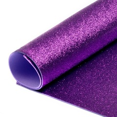Фоамиран глиттерный, р. 20х30 см, 2 мм, сиреневый
