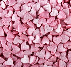 Посыпка сердечки розовые перламутровые 100 гр