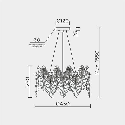 Подвесная люстра Modelux ML.2293.450 GD