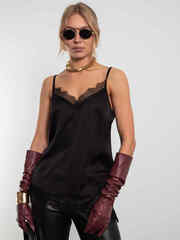 Блуза-топ Шёпот шёлка (черный)