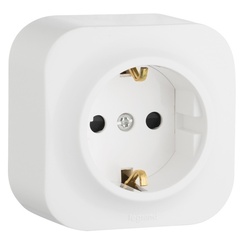 AtlasDesign Белый Розетка с/з, 16А
