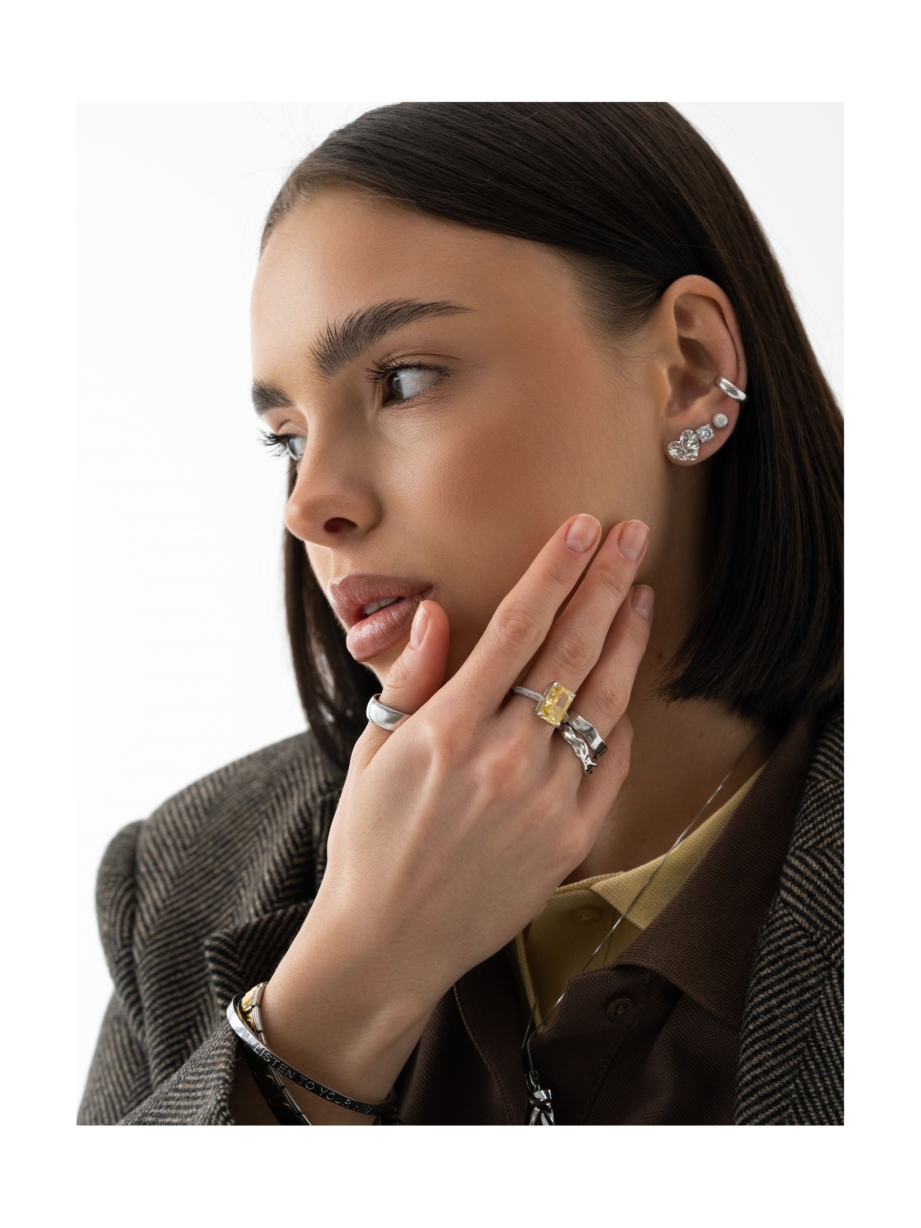 Серьги Мятые сердца