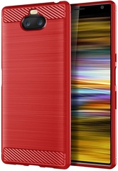 Чехол на Sony Xperia 10 Plus цвет Red (красный), серия Carbon от Caseport