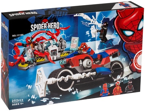 Конструктор Supreme Heroes Spider Hero Спасательная операция на мотоциклах 11186, 252 дет.