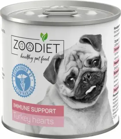 Zoodiet Immune консервы для собак поддержание иммунитета Сердечки индюшиные 240г