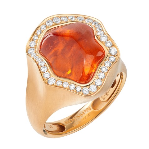 Кольцо со Спессартином и Бриллиантами, R0030-11/1