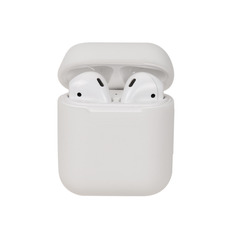 Чехол на airpods силиконовый (белый)