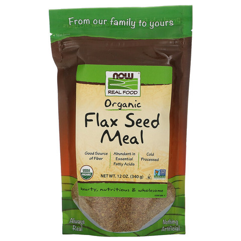 Now Foods, Real Food, Organic Flax Seed Meal, 12 oz (340 g)