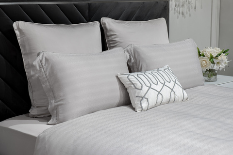 Постельное белье 2 спальное евро Garda Decor Гарда серое бамбук