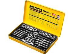 STAYER MaXCut, 24 предмета, легированная сталь, набор метчиков и плашек (28020-H24)