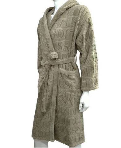 Халат велюровый Trussardi Overlogo Sand 002 бежевый
