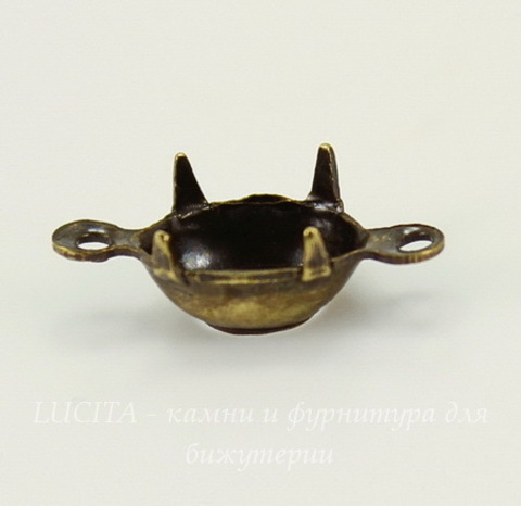 Сеттинг - основа - коннектор (1-1) для страза 8х6 мм (оксид латуни)