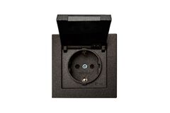 Розетка с Заземляющими Контактами Без Винтовой Антрацит LIREGUS EPSILON