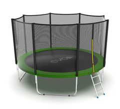 EVO JUMP External 12ft (Green) Батут с внешней сеткой и лестницей, диаметр 12ft (зеленый)