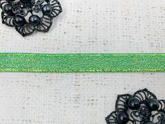 Лента парча, ш. 1,2 см, зелёный