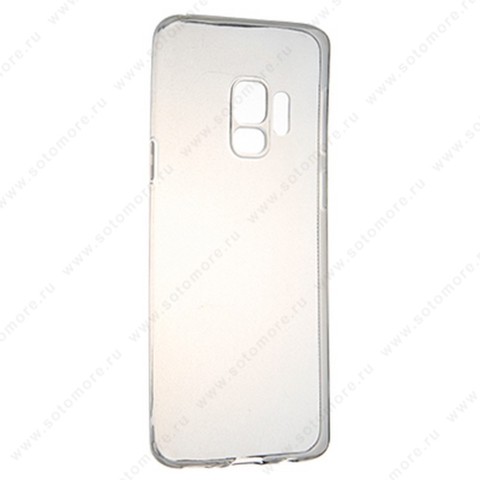 Накладка силиконовая ультра-тонкая для Samsung Galaxy S9 черная (прозрачная)