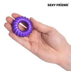 Фиолетовое фигурное эрекционное кольцо - 