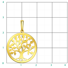 л50178  - Подвеска ДРЕВО ЖИЗНИ из лимонного золота 585пр