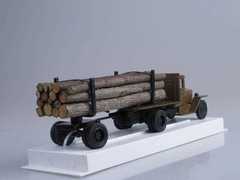 ZIS-5V Timber trailer biaxial with forest LOMO-AVM 1:43