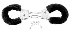 Меховые чёрные наручники Beginner's Furry Cuffs - 