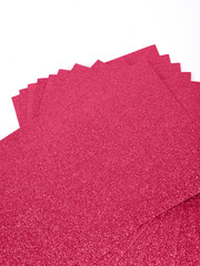 Фоамиран глиттерный, р. 20х30 см, 2 мм, малиновый