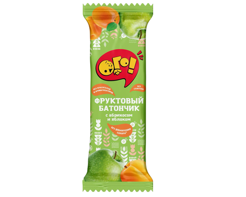 ОГО ! Батончик фруктовый с абрикосом и яблоком 30гр