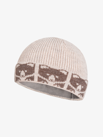 Утеплённая шапка «7 Русских Медведей» с флисовой подкладкой, бежевого цвета