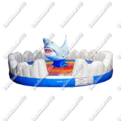 Надувной аттракцион Родео, акула+батут, "Акула 3", 5*5*3 м