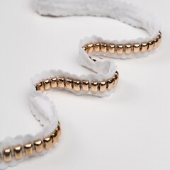 Тесьма/Декоративная/20мм молоко с золотом