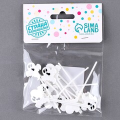 Шпажки для канапе, Привидение, пластик, Белый, 12 шт.