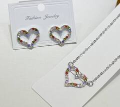 Комплект украшений СЕРДЕЧКИ колье с подвеской+ серьги в стиле TIFFANY
