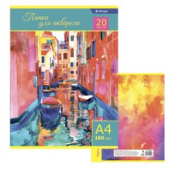 
          Бумага для акварели А4 20л., Alingar , мелованный картон, 160 г/м2, "Венеция"