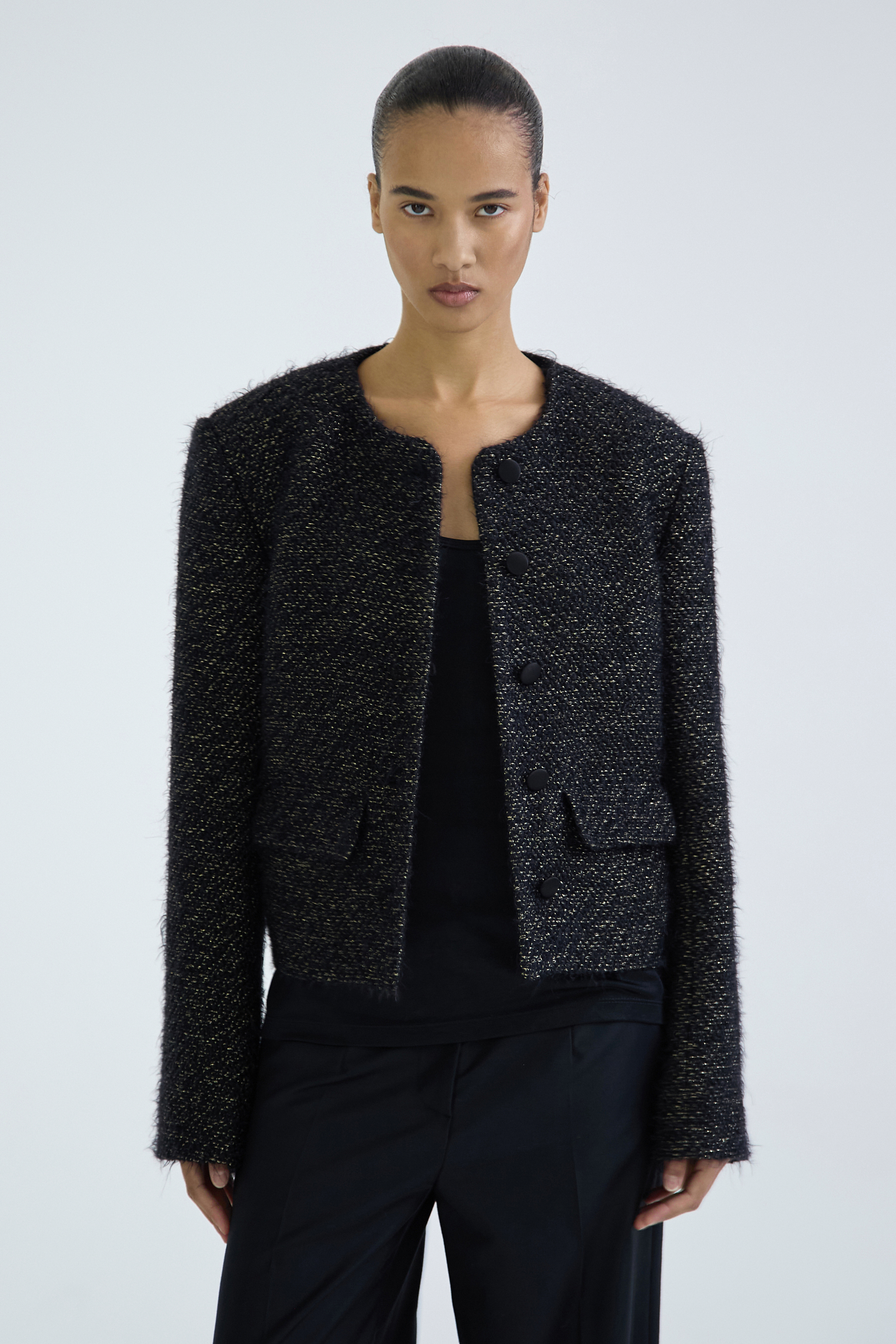 Жакет Glow из твида с люрексом
