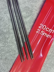 Спицы вязальные 5-ти предметные металл, 20 см, d 2,5 мм