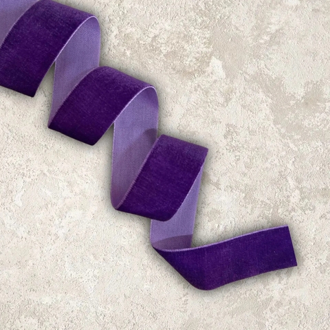 лента бархатная 2,5см, фиалка (1метр)