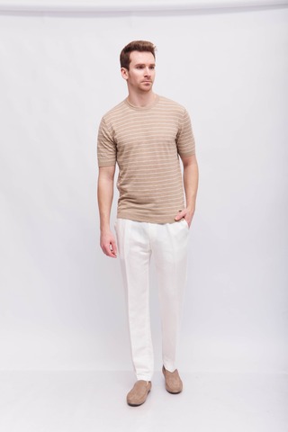 ROY ROBSON Джемпер в полоску изо льна с хлопком