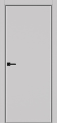 Купить Межкомнатная дверь экошпон Неаполь 201 пепельный кромка алюминиевая чёрная