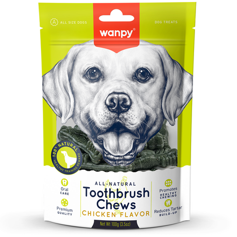 Wanpy Dog Лакомство для собак "Зубные щетки со вкусом курицы" 100 г