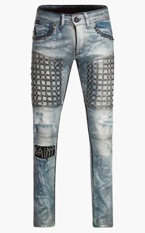 Джинсы HELLRAISER LT BLUE BIKER JEANS SILVER TRIM The Saints Sinphony