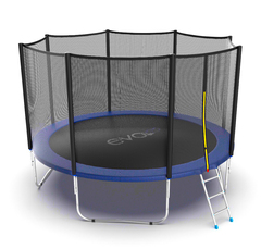 EVO JUMP External 12ft (Blue) Батут с внешней сеткой и лестницей, диаметр 12ft (синий)