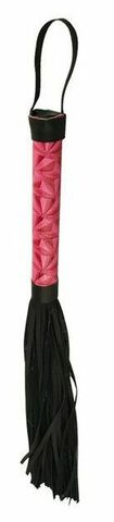 Аккуратная плетка с розовой рукоятью Passionate Flogger - 39 см. - Erokay EK-3106PNK