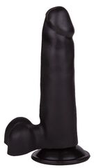 Фаллоимитатор чёрного цвета на присоске - 16,5 см. - 