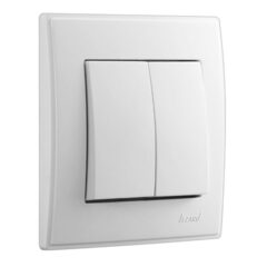 LESYA 705 0202 101 Выключатель двойной  белый с белой вставкой (10шт)120шт