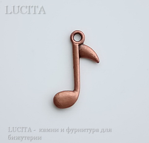 Подвеска "Нота" (цвет - античная медь) 24х15 мм ()