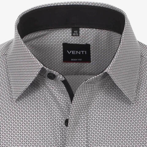 Рубашка Venti Body Fit 193295700-800 черно-серый принт