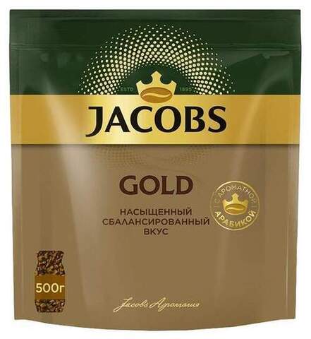 купить Кофе растворимый Jacobs Gold, 500 г пакет (Якобс)